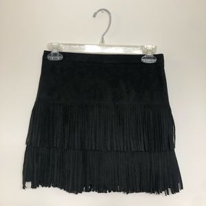 Black fringe mini skirt from Hollister